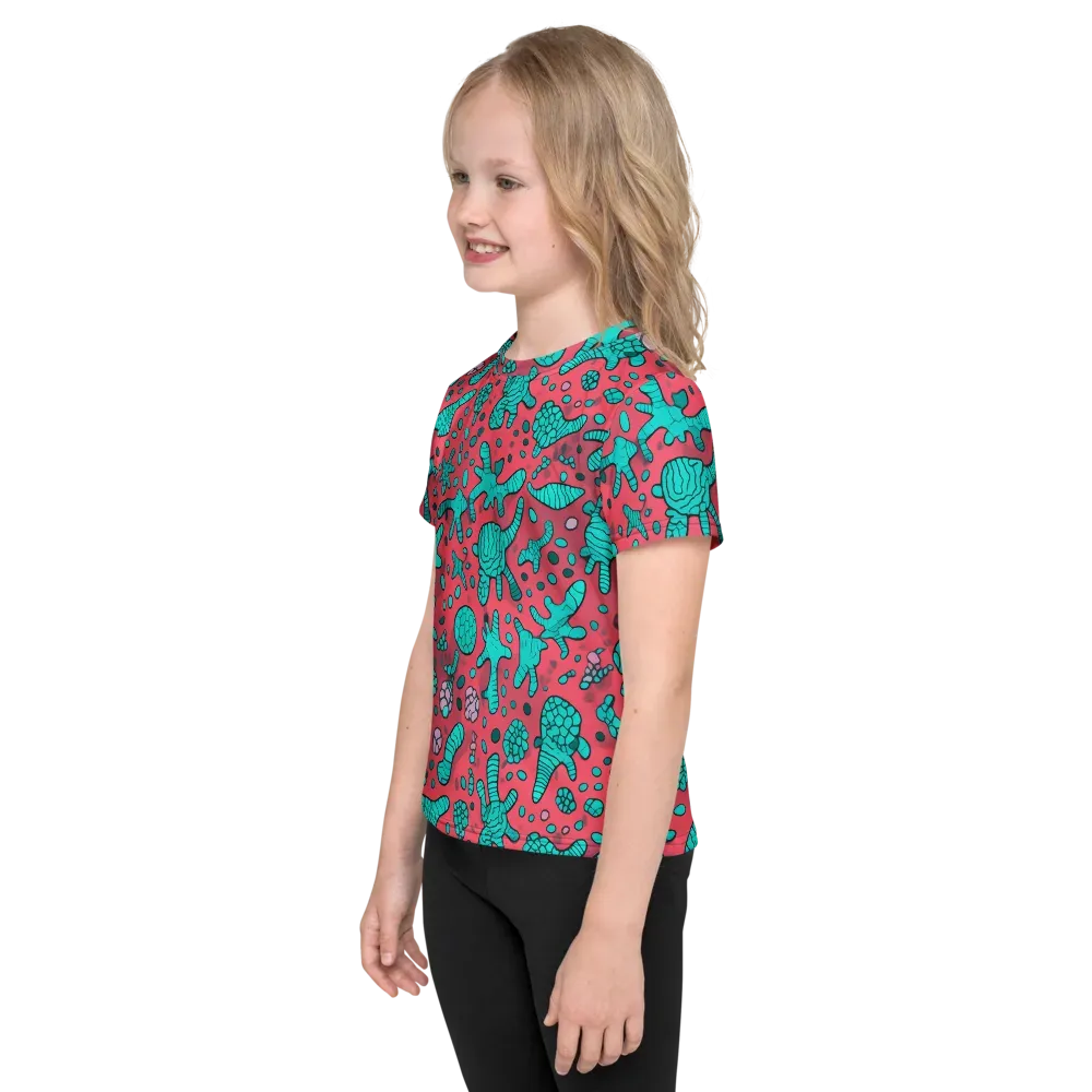 Coral Candy on Kids Crew Neck T-Shirt — Left