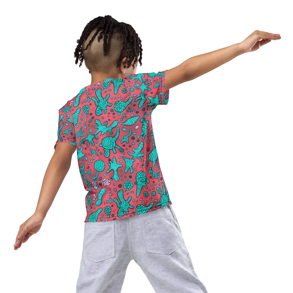 Coral Candy on Kids Crew Neck T-Shirt — Back