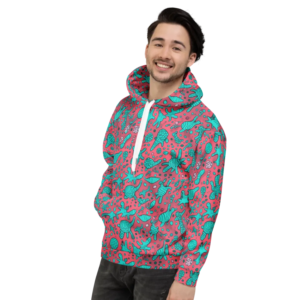 Coral Candy on Hoodie — Left
