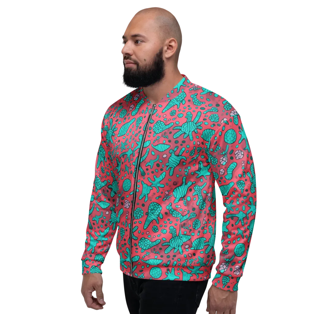 Coral Candy on Bomber Jacket — Left