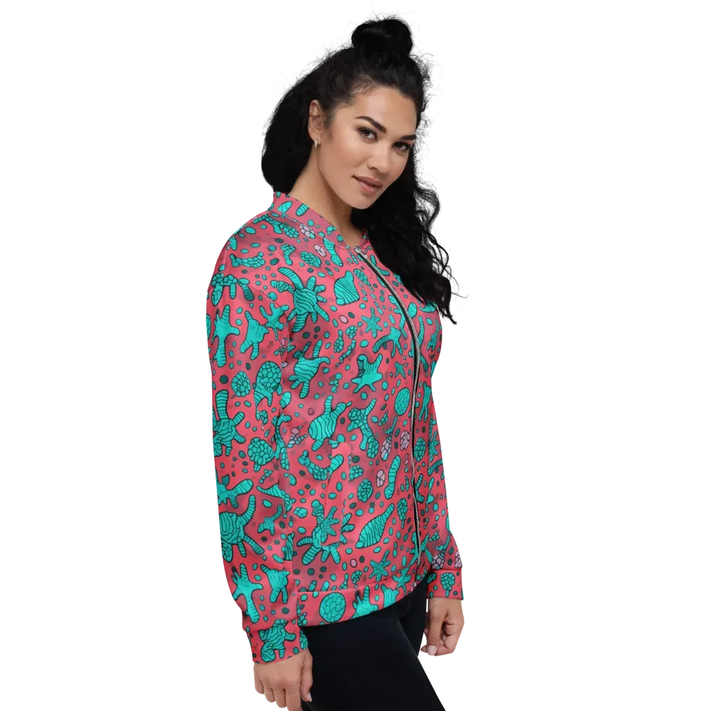 Coral Candy on Bomber Jacket — Right