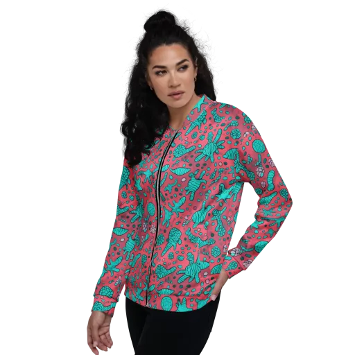 Coral Candy on a Bomber Jacket