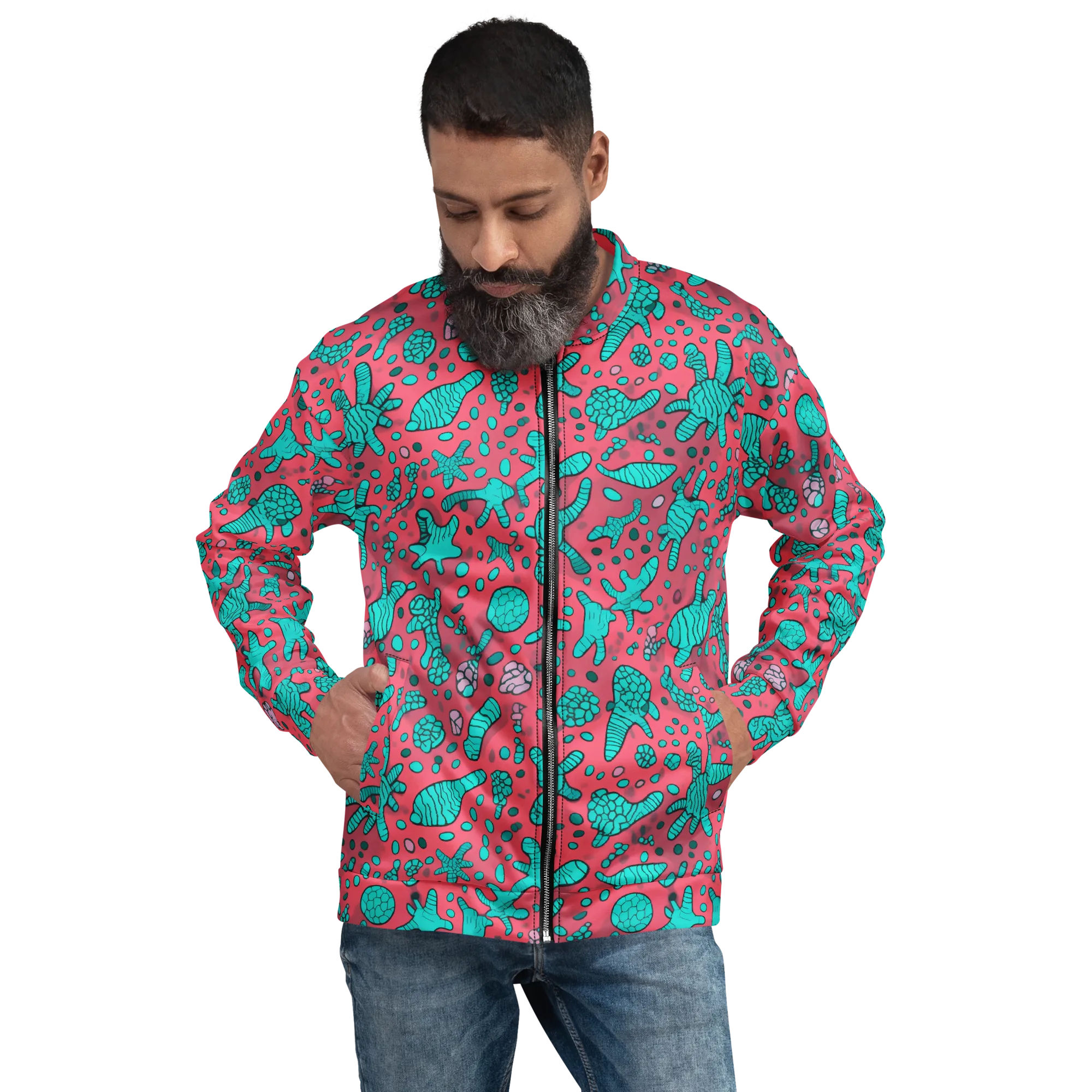 Coral Candy on Bomber Jacket — Front