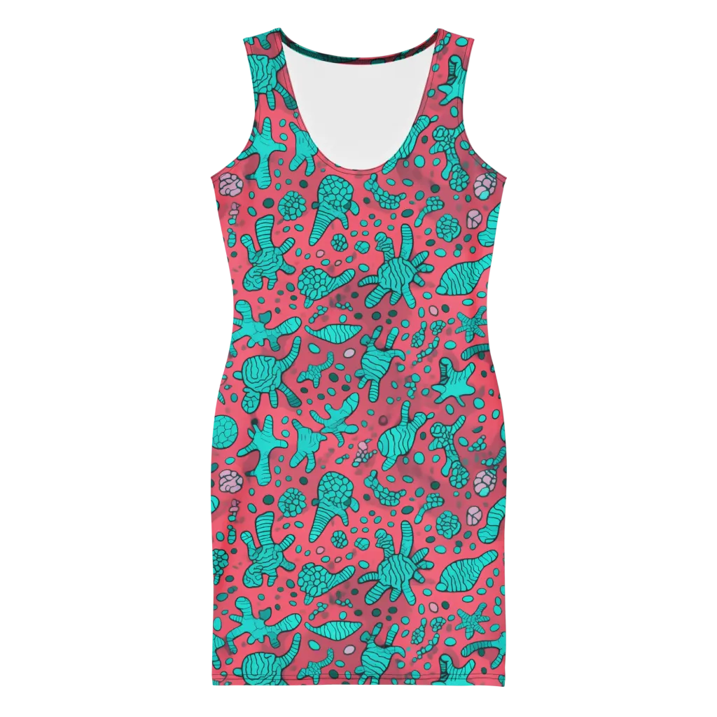 Coral Candy on Bodycon Dress — Front