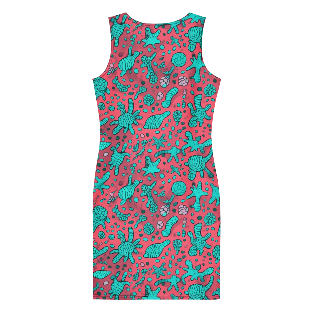 Coral Candy on Bodycon Dress — Back