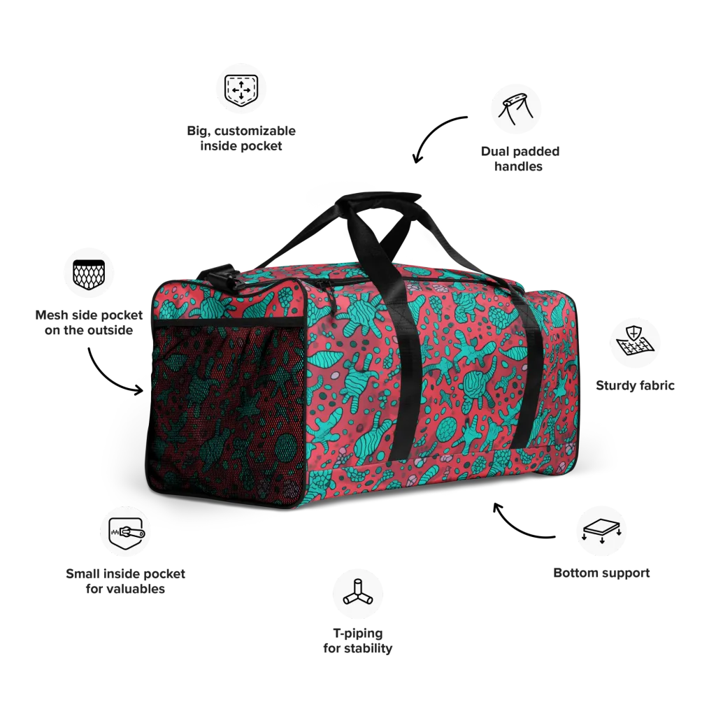 Coral Candy on Duffle Bag — Right Front
