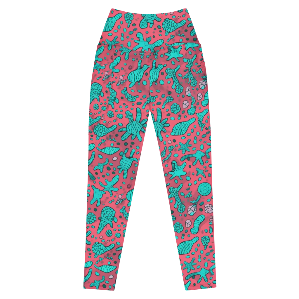 Coral Candy on Leggings with Pockets — Front
