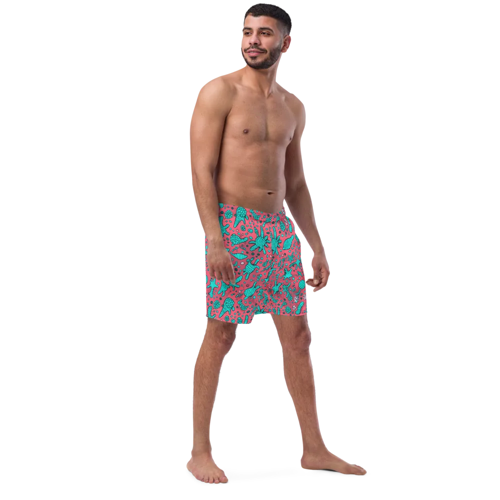 Coral Candy on Swim Trunks — Right Front
