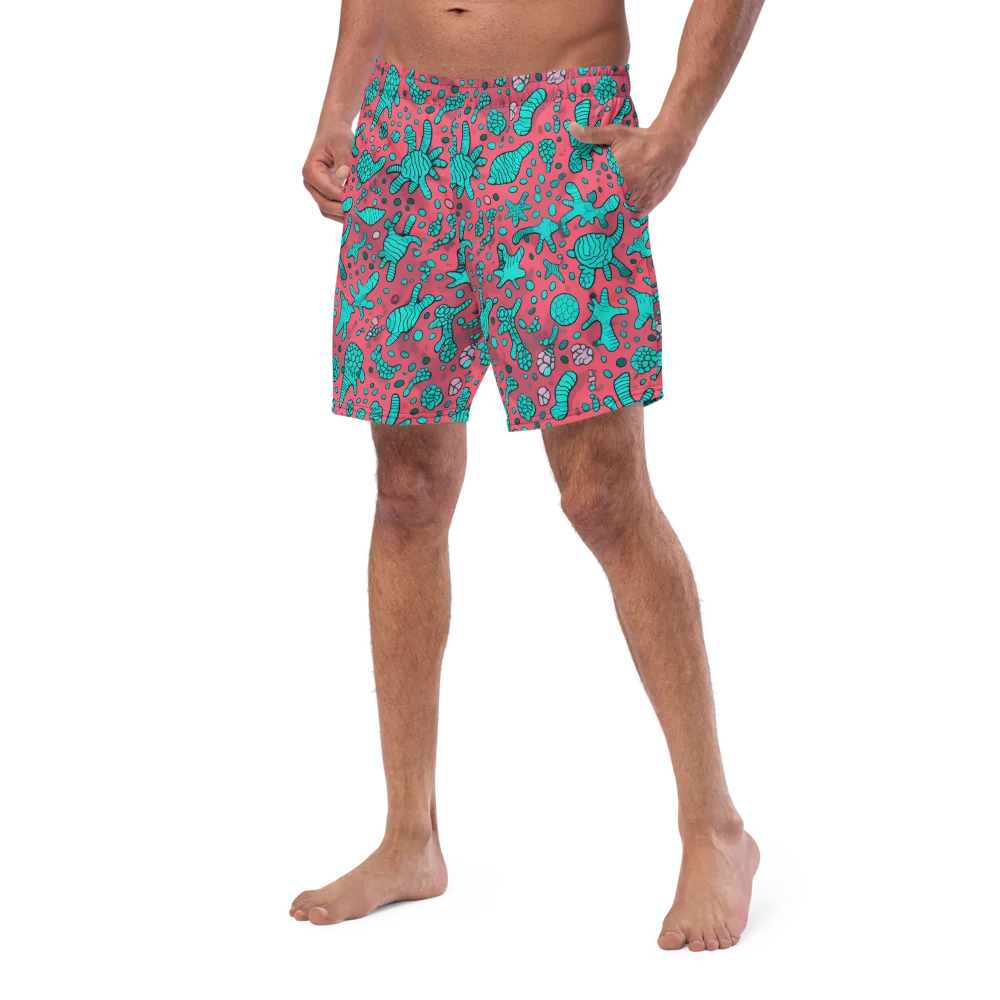 Coral Candy on Swim Trunks — Left Front