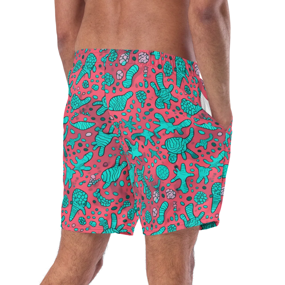 Coral Candy on Swim Trunks — Right Back