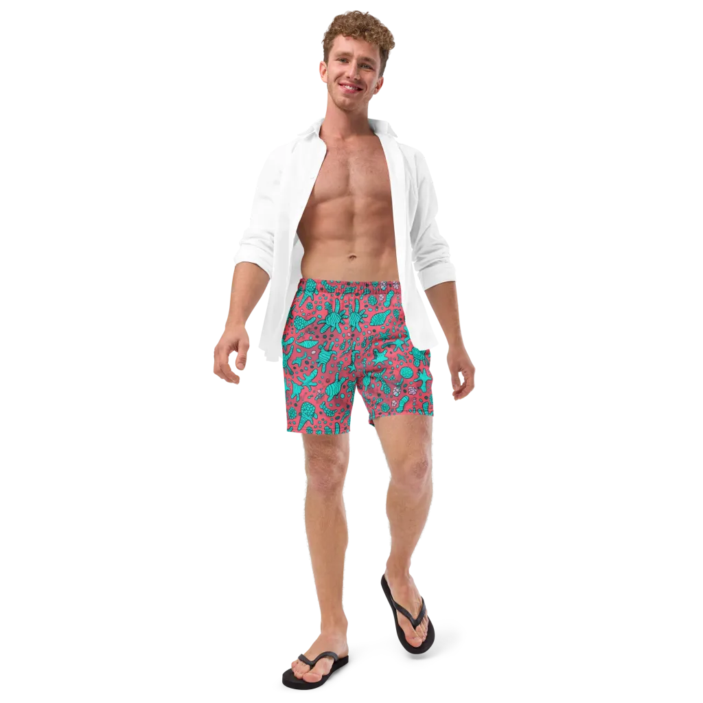 Coral Candy on Swim Trunks — Front