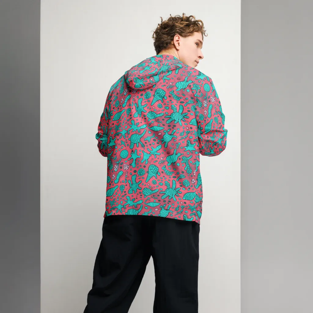 Coral Candy on Men's Windbreaker — Back