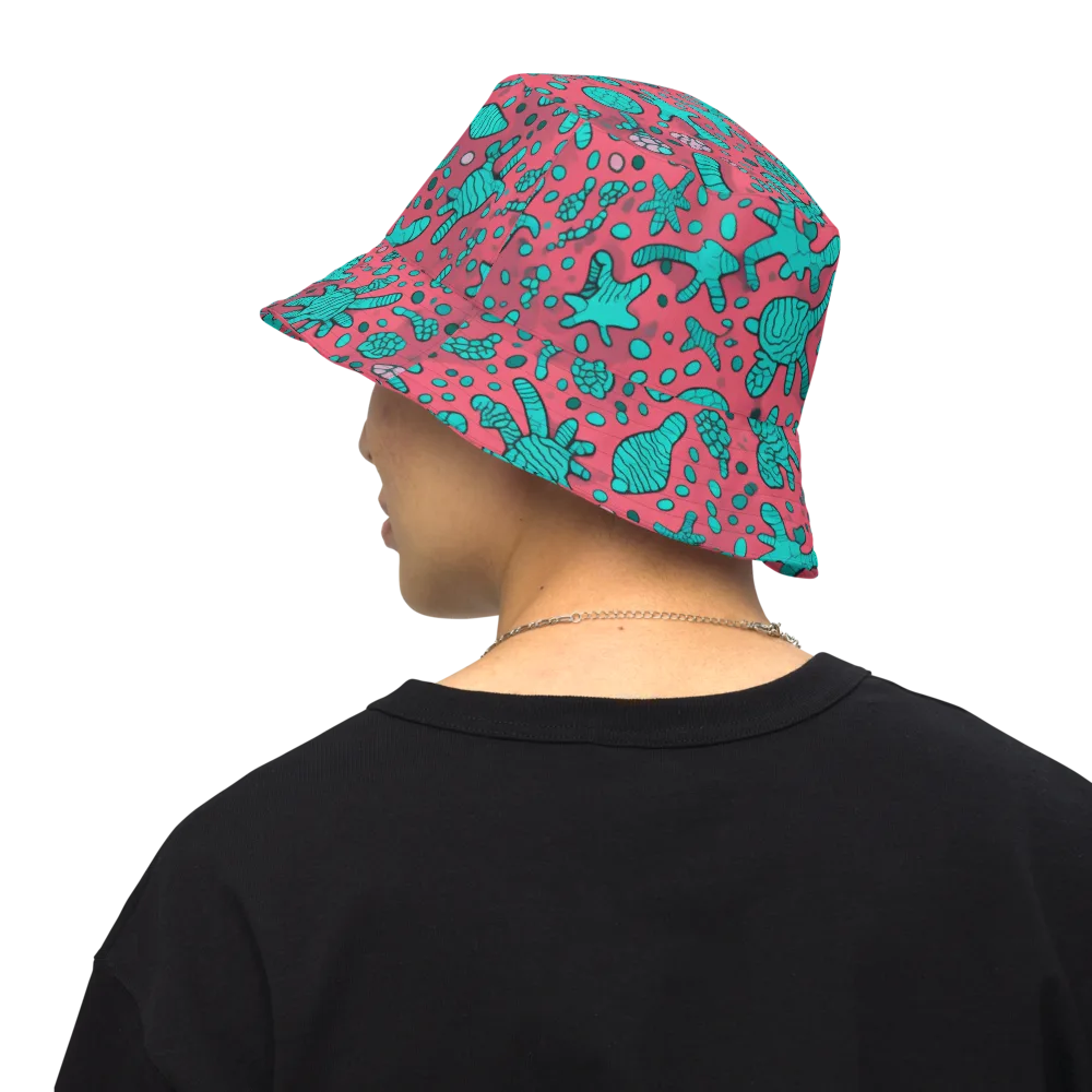 Coral Candy on Reversible Bucket Hat — Back Inside