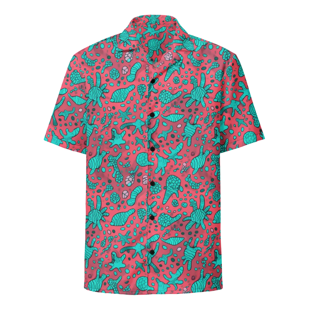 Coral Candy on Button Shirt — Front