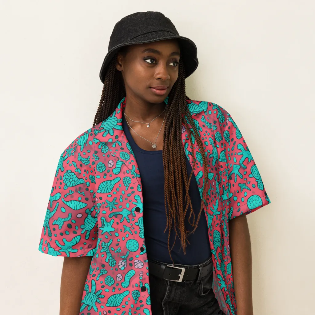 Coral Candy on Button Shirt — Right Front