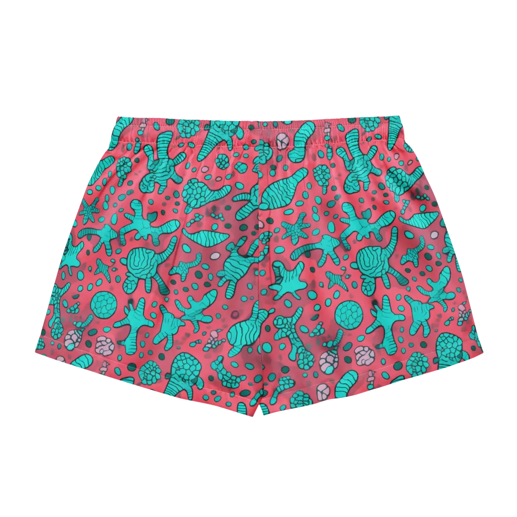 Coral Candy on Women's Pajama Shorts — Back