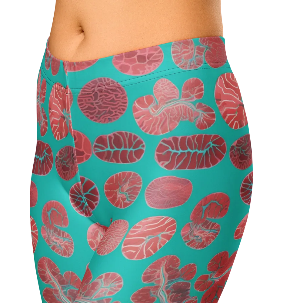 Coral Circuit on Capri Leggings — Zoomed-in