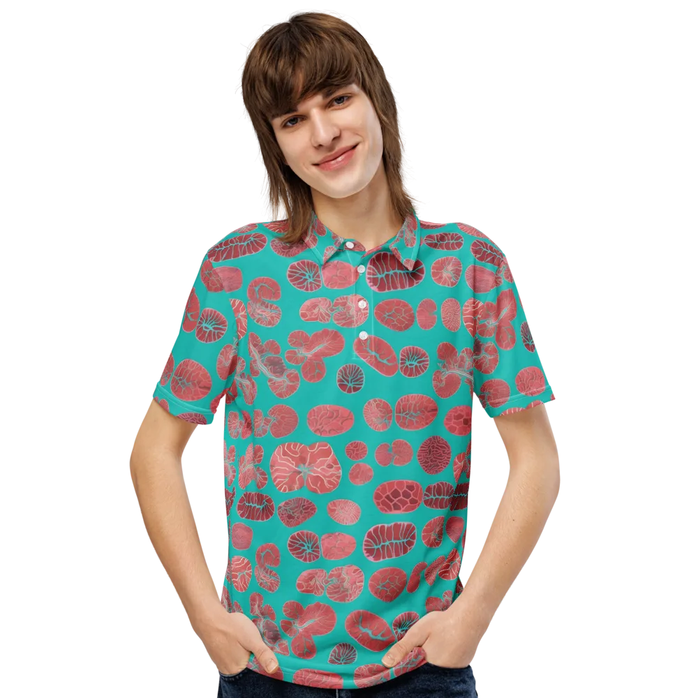 Coral Circuit on Men's Slim Fit Polo Shirt — Front