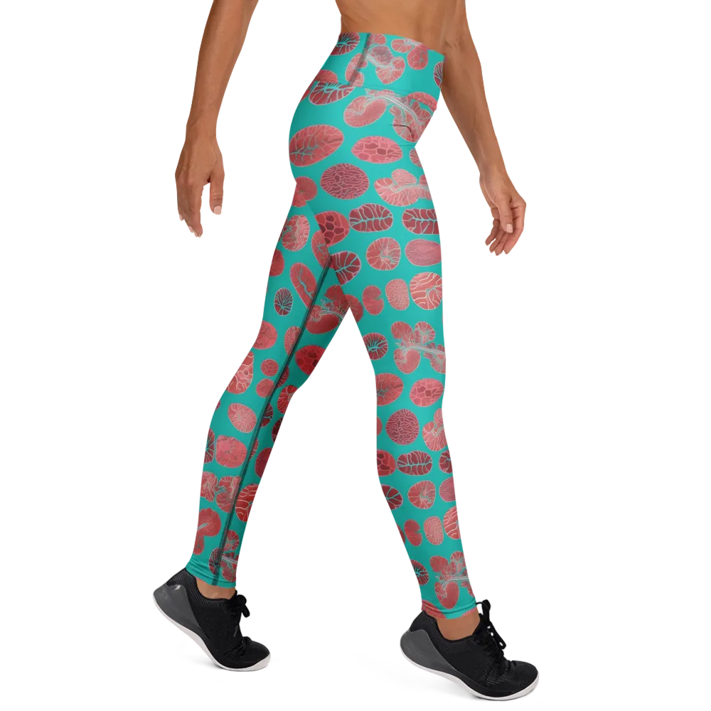 Coral Circuit on Yoga Leggings — Right