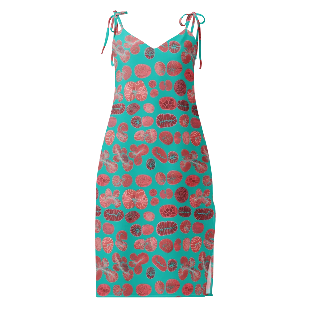 Coral Circuit on Slip Dress — Front
