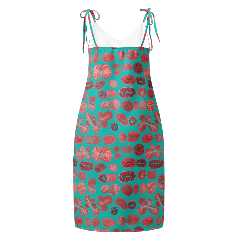 Coral Circuit on Slip Dress — Back
