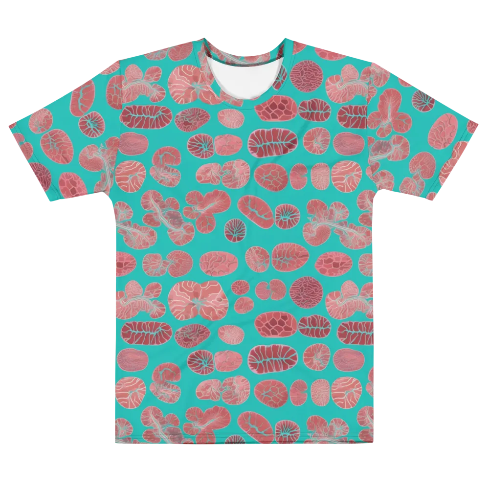 Coral Circuit on Men's Cotton Crew Neck T-Shirt — Front