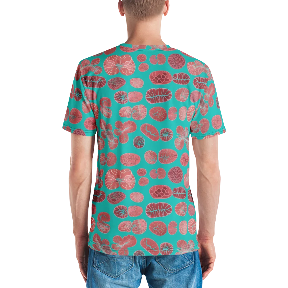 Coral Circuit on Men's Crew Neck T-Shirt — Back