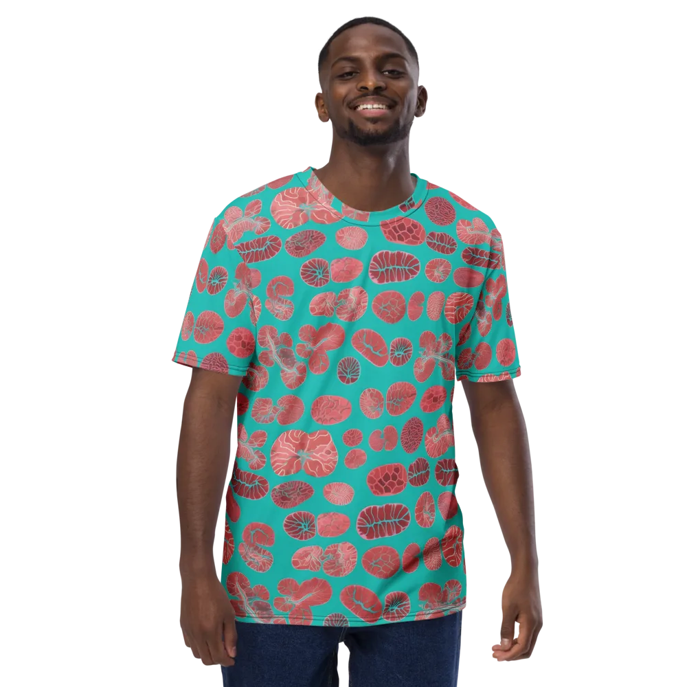 Coral Circuit on Men's Crew Neck T-Shirt — Front