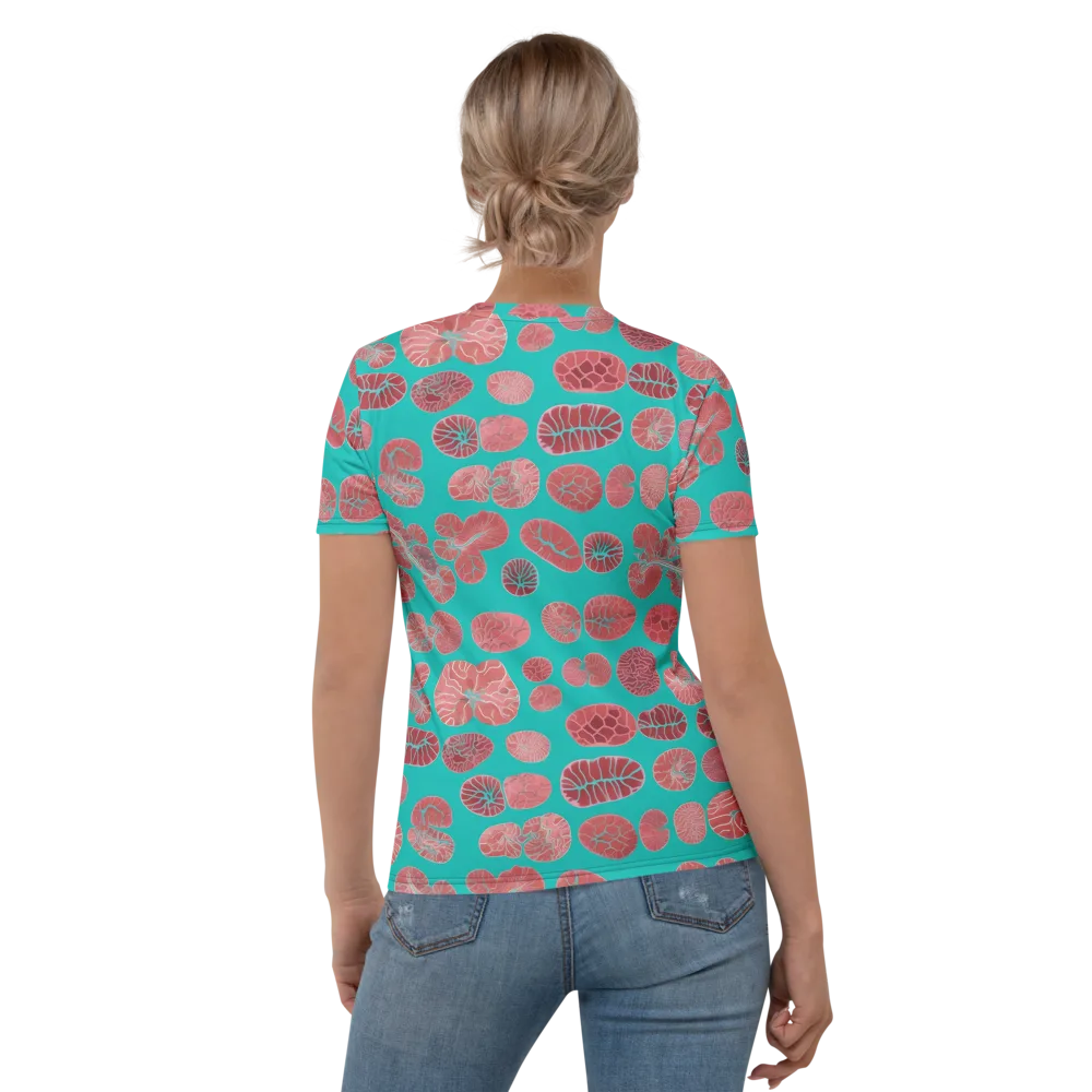 Coral Circuit on Women's Crew Neck T-Shirt — Back