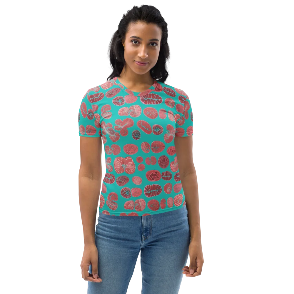 Coral Circuit on Women's Crew Neck T-Shirt — Front