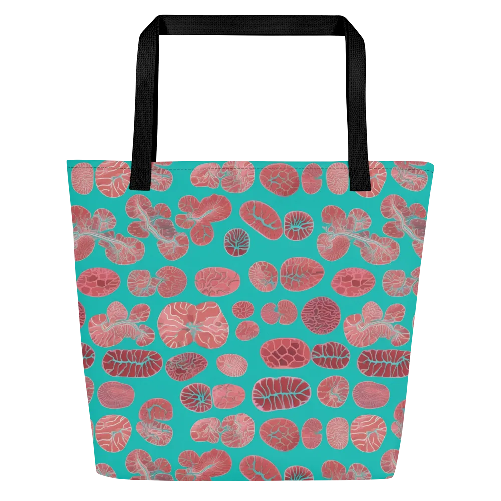 Coral Circuit on Large Tote Bag W/ Pocket — Front