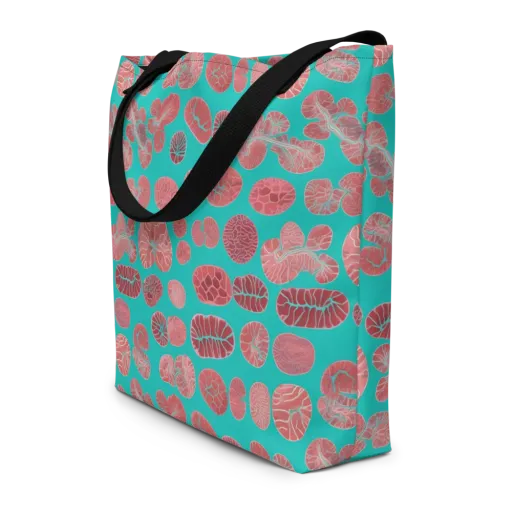 Coral Circuit on a Large Tote Bag W/ Pocket