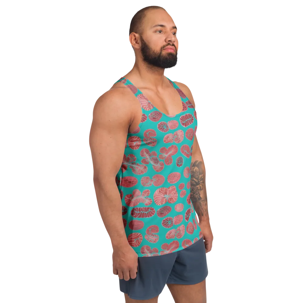 Coral Circuit on Men's Tank Top — Right Front