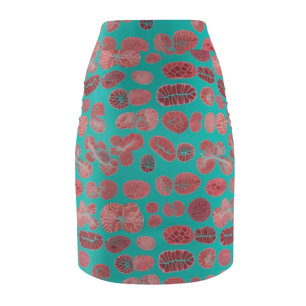 Coral Circuit on Pencil Skirt — Back