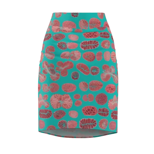 Coral Circuit on a Pencil Skirt