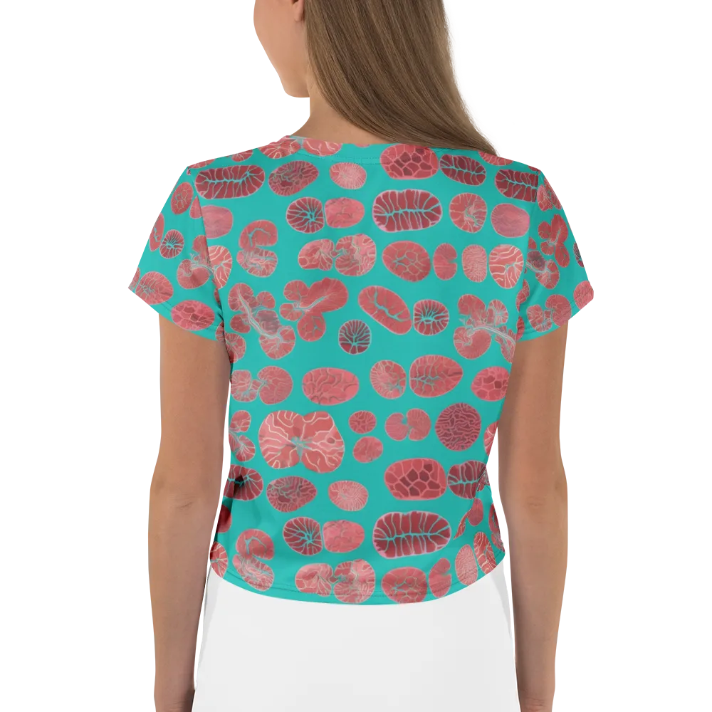 Coral Circuit on Crop Tee — Back