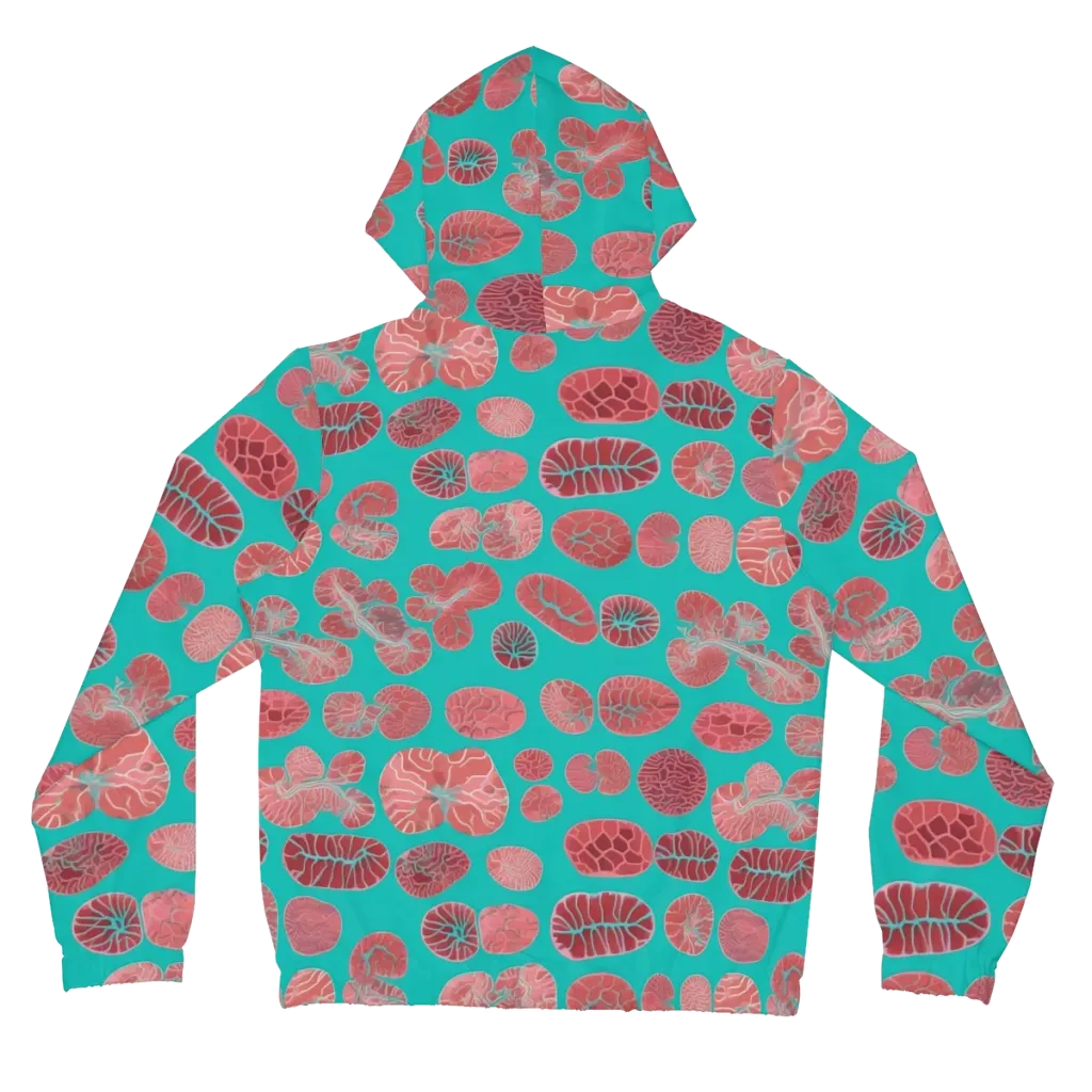 Coral Circuit on Women's Full-Zip Hoodie — Back