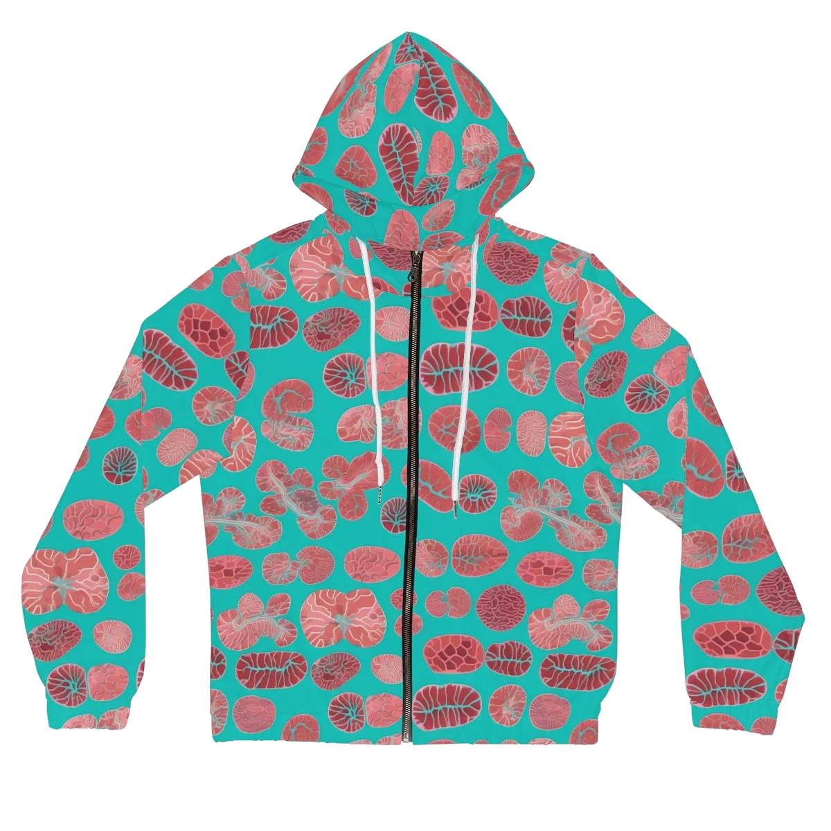 Coral Circuit on Women's Full-Zip Hoodie — Front