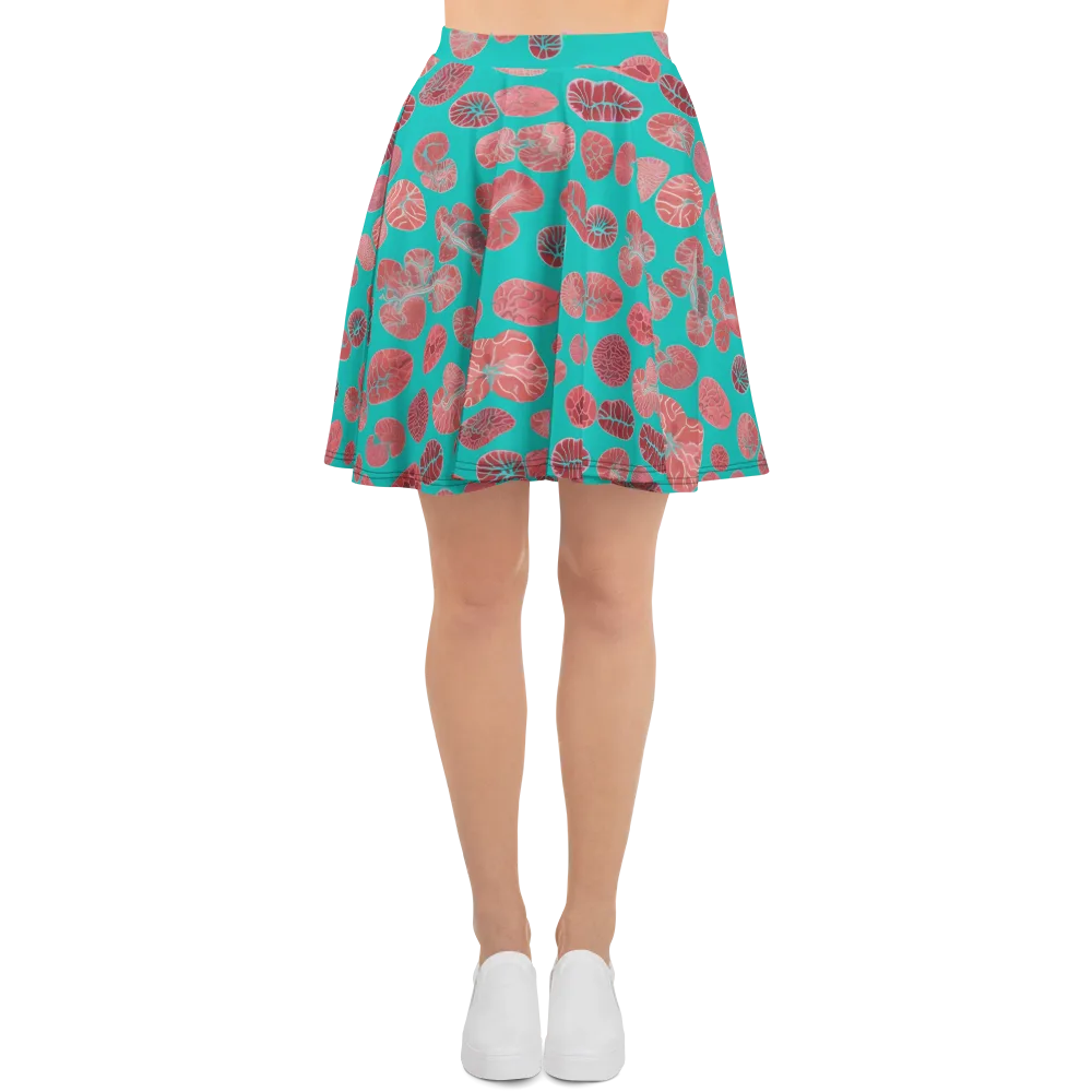 Coral Circuit on Skater Skirt — Front