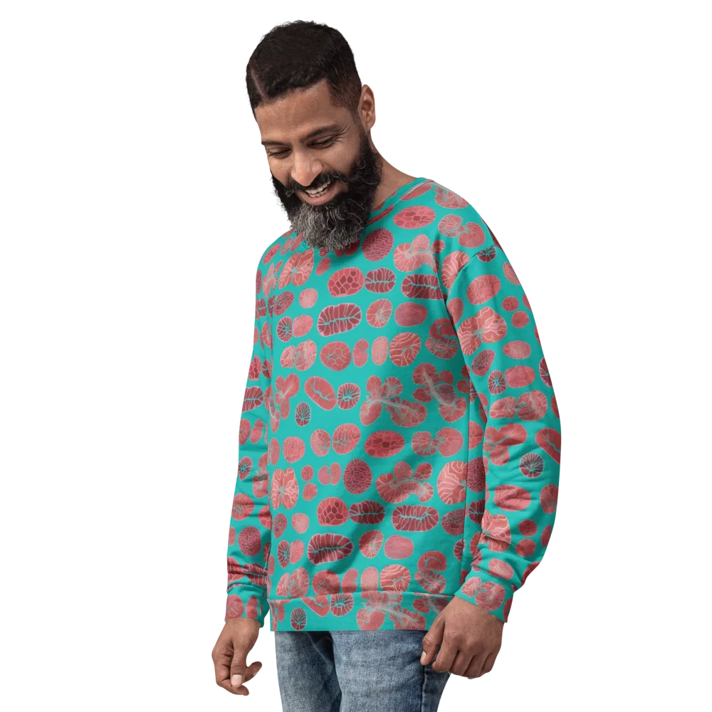 Coral Circuit on Sweatshirt — Left Front