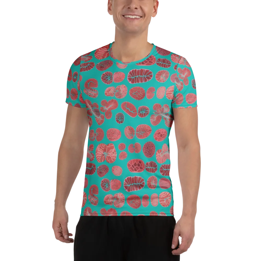Coral Circuit on Men's Athletic T-Shirt — Front