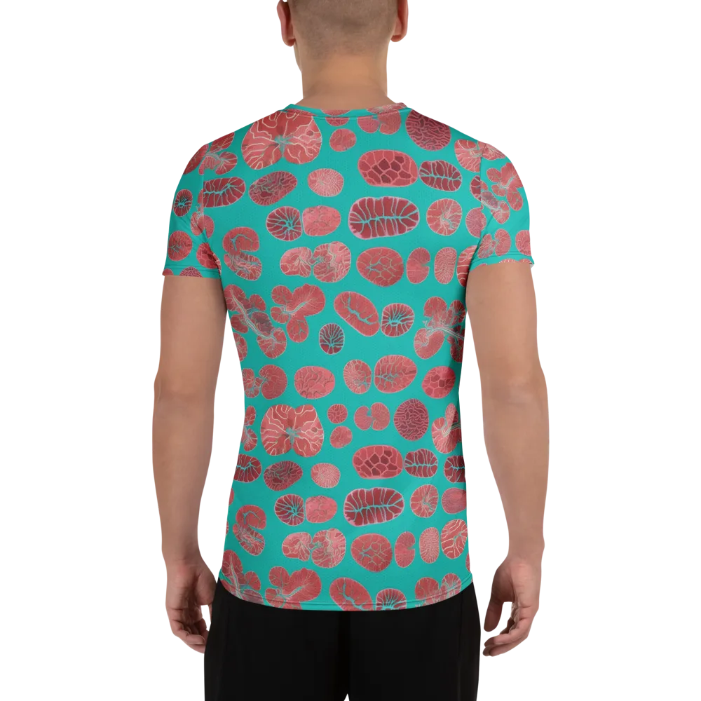 Coral Circuit on Men's Athletic T-Shirt — Back