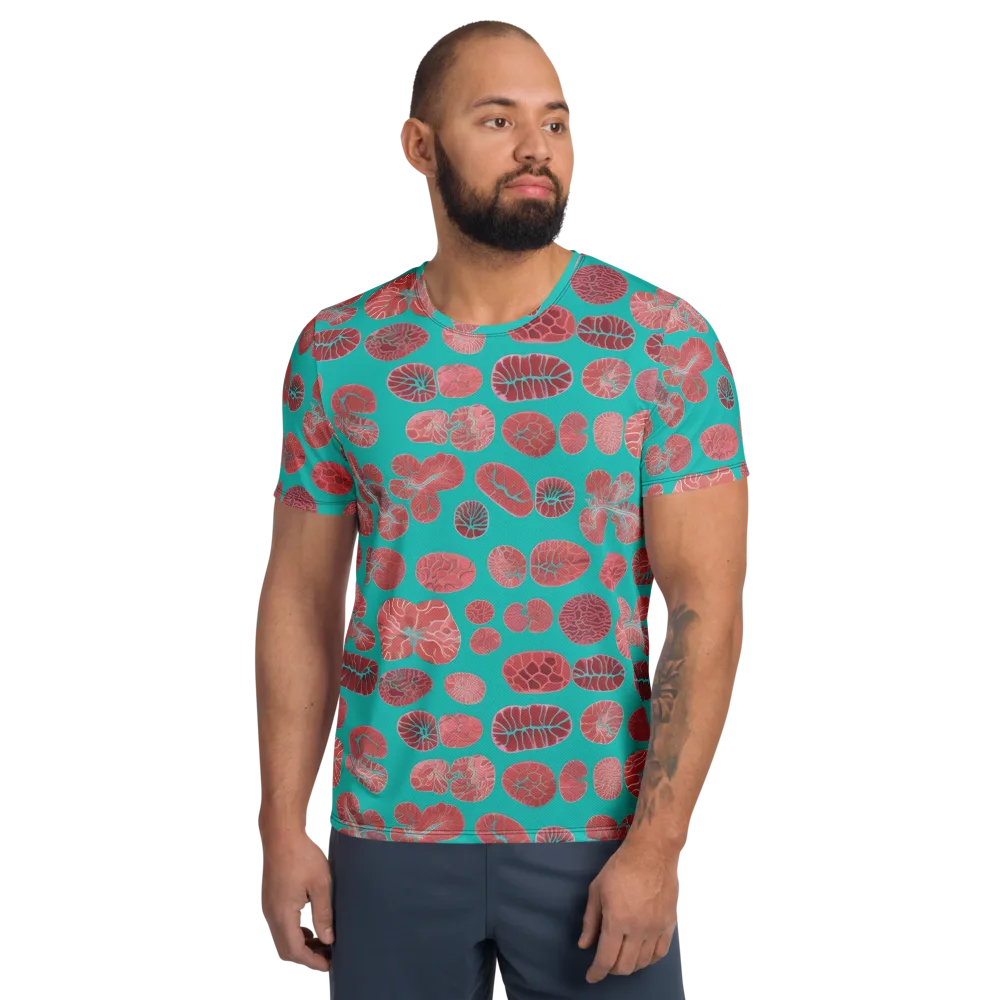 Coral Circuit on Men's Athletic T-Shirt — Front
