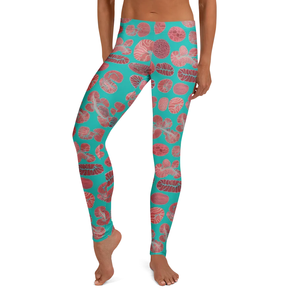 Coral Circuit on Leggings — Front