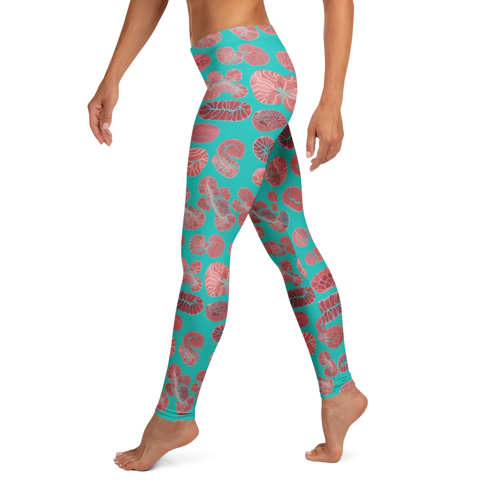 Coral Circuit on Leggings — Left