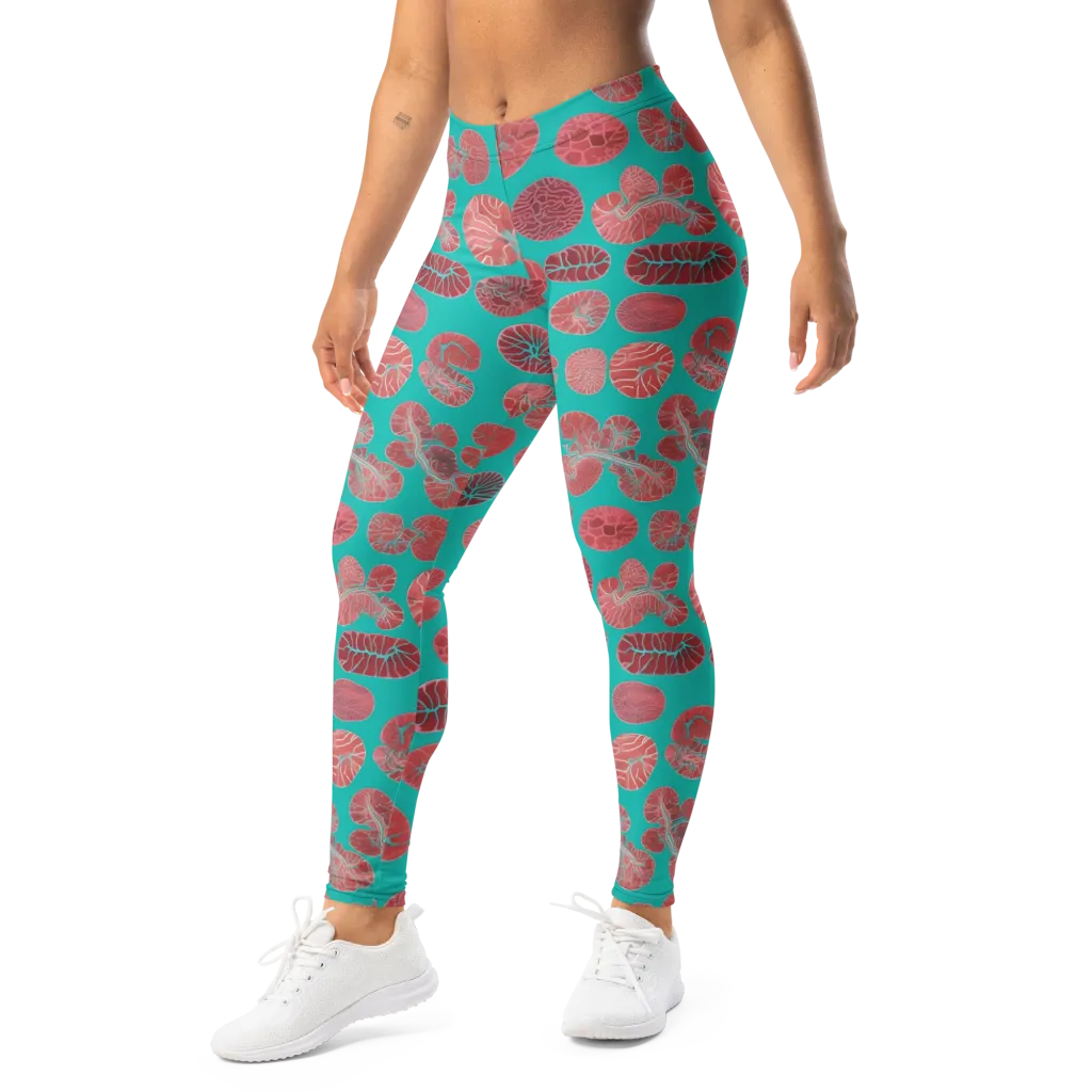 Coral Circuit on Leggings — Left Front