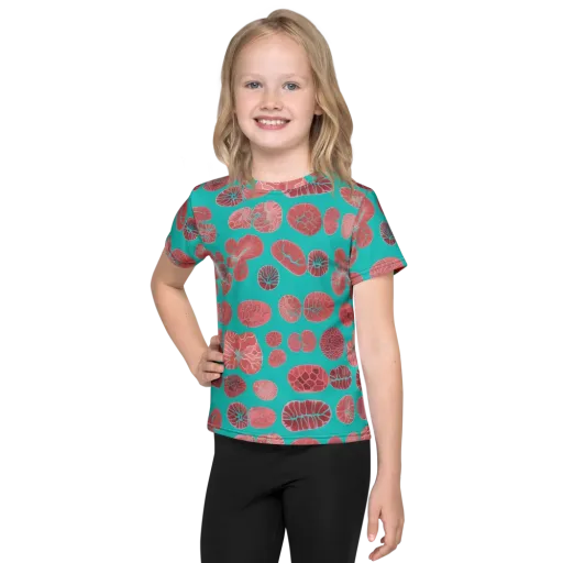 Coral Circuit on a Kids Crew Neck T-Shirt