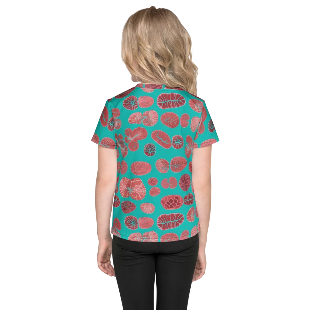 Coral Circuit on Kids Crew Neck T-Shirt — Back