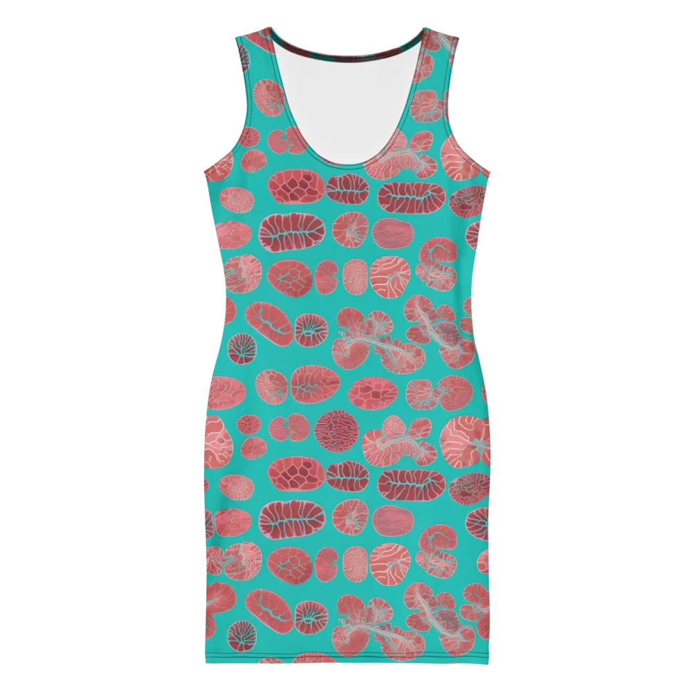 Coral Circuit on Bodycon Dress — Front