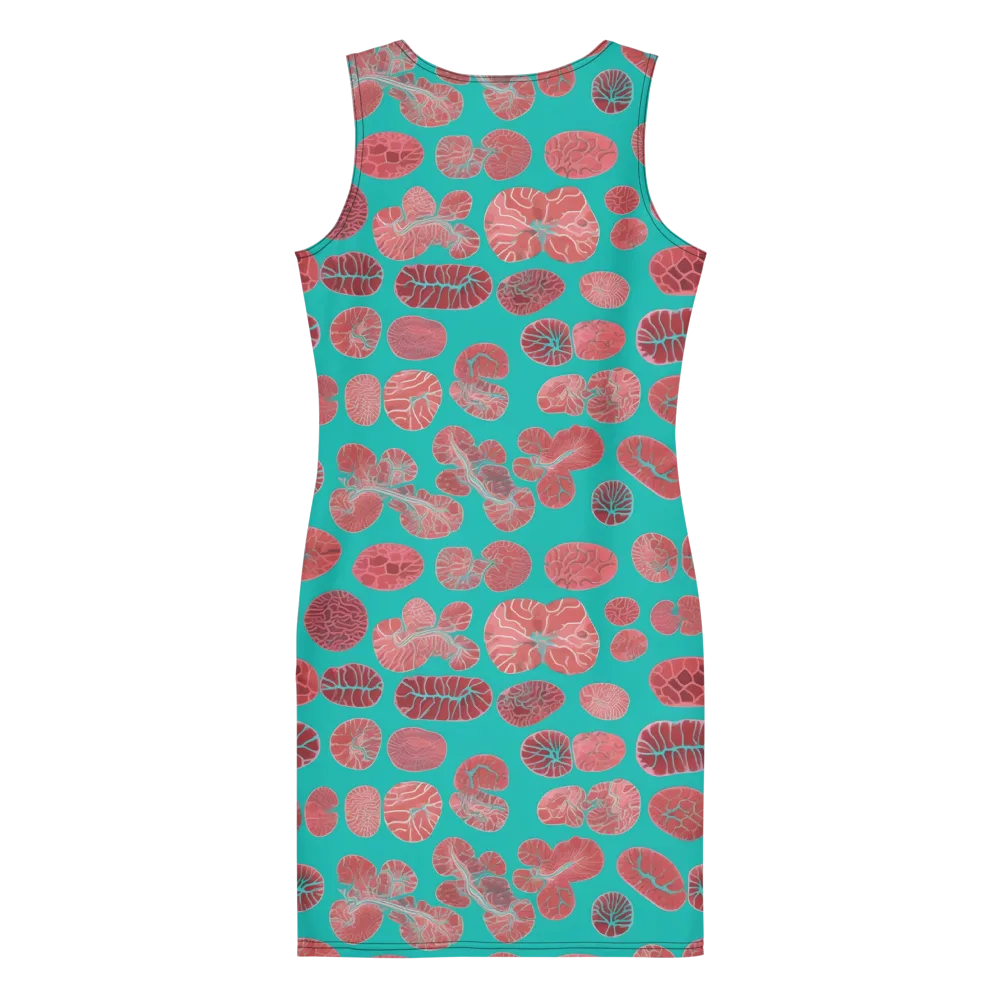 Coral Circuit on Bodycon Dress — Back